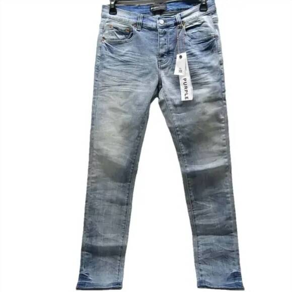 NEW PURPLE BRAND men's faded jeans in light blue